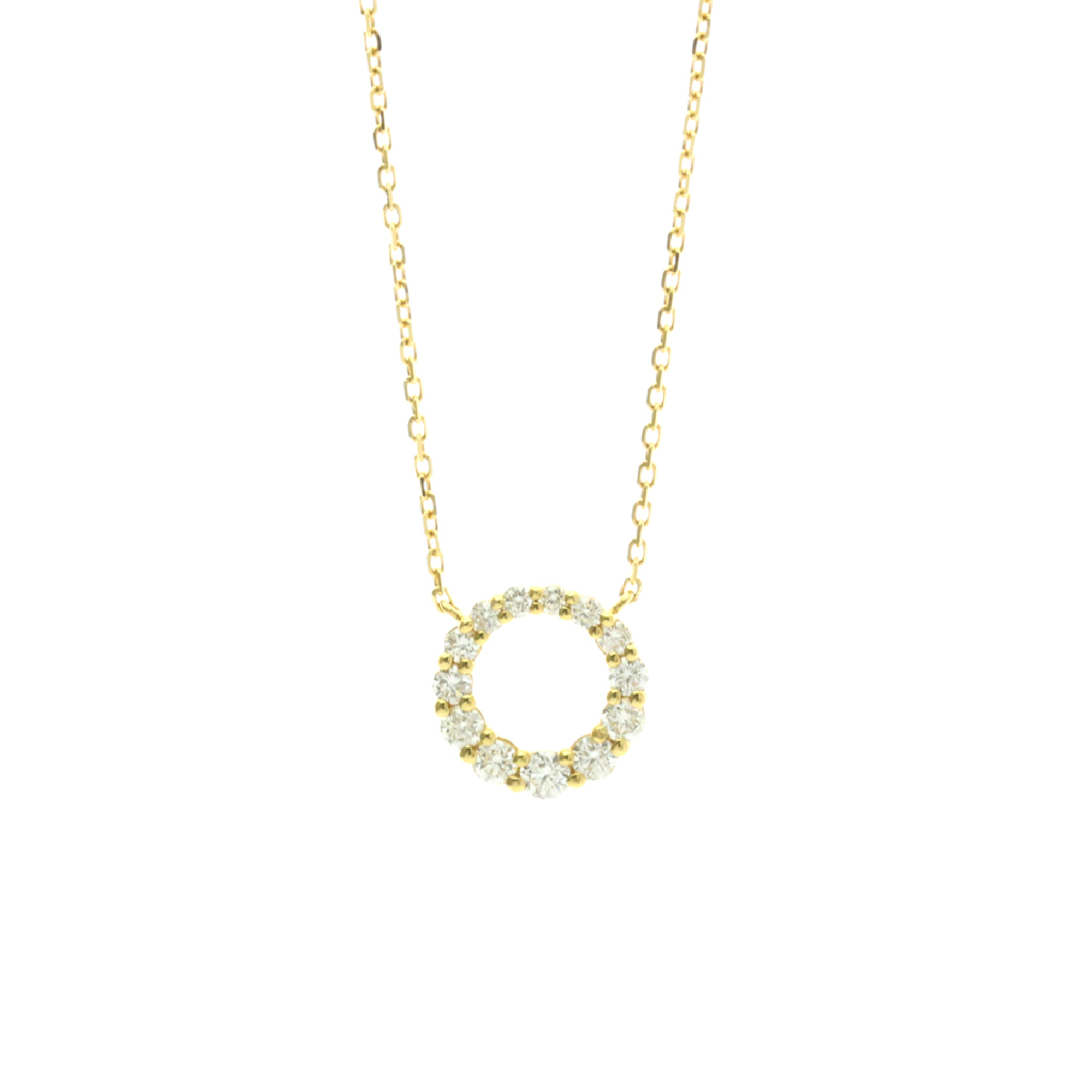 4c Circle Diamond Necklace Yellow Gold 18k Diamond MenWomen Fashion Penda 758$